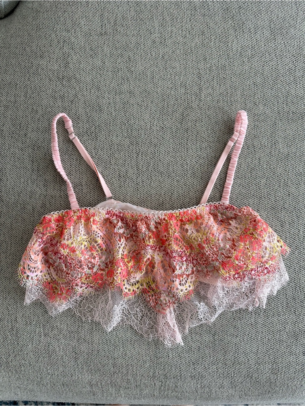Victoria's Secret Pink Floral Lace Bandeau Bralette
